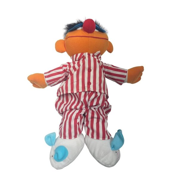Sing Snore Ernie Plush Sesame Street Pajamas Red White Striped Sleepwear 16" - Picture 2 of 5